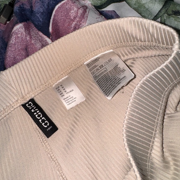 Cream Ribbed Flared Pant - Picture 2 of 4